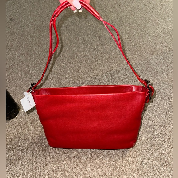 NWT - Red Coach leather shoulder bag - Picture 4 of 5
